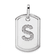 Rhodium Over 14k White Gold Diamond Initial S Dog Tag Charm