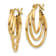14K Yellow Gold 11/16" Triple Hoop Earrings
