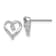 Rhodium Over 14k White Gold 10mm Diamond Heart Stud Earrings