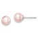 Rhodium Over Sterling Silver 6-7mm Pink Round FWC Pearl Stud Earrings
