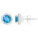 6mm Round Blue Topaz 1/5 ctw Diamond Rhodium Over Sterling Silver Halo
Stud Earrings