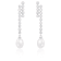 White Cultured Freshwater Pearl and Cubic Zirconia Rhodium Over Sterling
Silver 7-8mm Drop Earrings