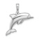 Rhodium Over 14k White Gold 3D Puffed Dolphin Pendant