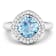 Cushion Cut Blue Aquamarine and White Diamond 14K White Gold Halo Ring
1.72 ctw