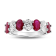 Oval Ruby and Diamond 14k White Gold Band Ring 2.95ctw