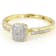 White Diamond 10K Yellow Gold Cluster Ring 0.15ctw