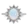 Rhodium Over Sterling Silver Lab Created Opal and Cubic Zirconia Oval
Halo Ring