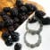 14K Yellow Gold Over Sterling Silver Bamboo Acrylic Hoops in Blackberry