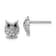 Rhodium Over Sterling Silver Black and White Cubic Zirconia Owl Post Earrings