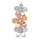 14k Rose Gold and White Gold Diamond Three Flower Chain Slide