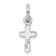 Rhodium Over Sterling Silver Child's August Light Green Preciosca
Crystal Cross Pendant