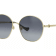 Gucci Gold Tone and Black Frame / Gray Lens Sunglasses