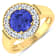 2.5ctw Violet Tanzanite and Diamond 14K Yellow Gold Halo Ring