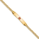 14k Yellow Gold Medical Polished Red Enamel Mariner Link ID Bracelet