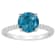 8mm Round London Blue Topaz and 1/10 ctw Diamond Rhodium Over Sterling
Silver Ring