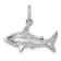 Rhodium Over Sterling Silver Polished Shark Pendant