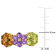 2 3/4 CT TGW Multi-Gemstone Floral Ring in Yellow Plated Sterling Silver