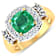2.8ctw Green Emerald and Diamond 14K Yellow Gold Halo Ring