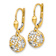 14k Yellow Gold and Rhodium Over 14k Yellow Gold Polished and
Diamond-Cut Dangle Circle Earrings
