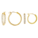 CZ Hoop Earring Set Of 2 18k Gold Over Sterling Silver