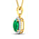 Zambian Emerald and White Diamond 14K Yellow Gold Pendant with 18 inch
Cable Chain 1.65ctw