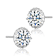 CZ Halo Stud Earrings In Sterling Silver