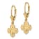 14k Yellow Gold Textured Small 4-Way Medal Cross Dangle Earrings