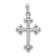 Rhodium Over 14K White Gold Polished Budded Cross Pendant