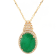 6.31 Ctw Emerald and 0.34 Ctw White Diamond Pendant in 14K YG