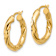 14k Yellow Gold 15/16" Polished Twisted Hoop Earrings