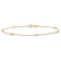 14K Yellow Gold Polished CZ Station 9-inch Plus 1-inch Extension Anklet