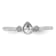 Rhodium Over 14K Gold Petite Pear Diamond Ring 0.13ctw