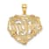 14k Tri-color Gold Textured Mom in Heart Pendant