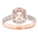 Morganite And White Zircon Ring In 18K Rose Gold Over Sterling Silver 1.45ctw