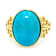 Turquoise Oval Solitaire Ring In 18K Gold Over Sterling Silver
