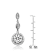 CZ Halo Drop Earrings In Sterling Silver