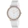 Oceanaut Women's Ripple White Dial, Rose Bezel, White Rubber Strap Watch