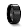 ONYX Black Carbon Fiber Inlaid Black Ceramic Wedding Band 10mm