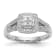 Rhodium Over 14K White Gold Lab Grown Diamond Cluster Engagement Ring 0.508ctw
