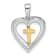 14K Yellow and White Gold Heart with Cross Diamond Pendant