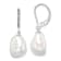 Rhodium Over Sterling Silver 11-12mm Keshi Pearl Leverback Dangle Earrings