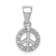 Rhodium Over Sterling Silver Small Cubic Zirconia Peace Pendant