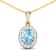 0.96ctw 14K Yellow Gold Aquamarine and White Diamond Pendant with 18
inch Cable Chain