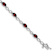 Rhodium Over 10k White Gold Garnet and Diamond Infinity Bracelet