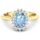 1.5ctw Blue Aquamarine and Diamond 14K Yellow Gold Halo Ring