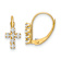14k Yellow Gold Cubic Zirconia Polished Cross Dangle Earrings