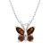 Red Garnet Sterling Silver Butterfly Pendant With Chain 0.55ctw