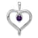 Rhodium Over 14k White Gold Amethyst Heart Pendant