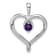 Rhodium Over 14k White Gold Amethyst Heart Pendant - 1BNW8A