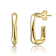Geometric G-Shaped Hoop Earrings In 14K Gold Over Brass